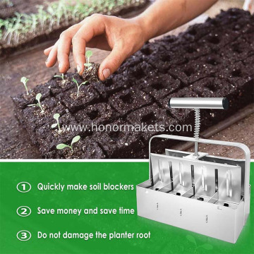 Hot sale Manual Soil Block Maker 8 Soil Blocker garden Soil Blocking Tool for Seed Stater Tray garden hand tools